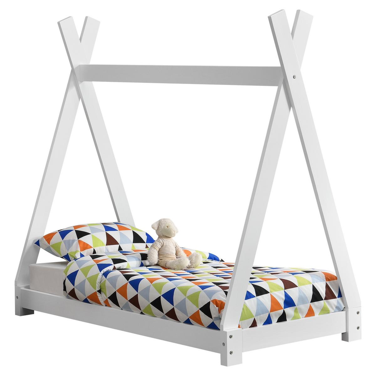 KINDERBETT Onejda - Weiß, Holz (70/140cm) - [en.casa]