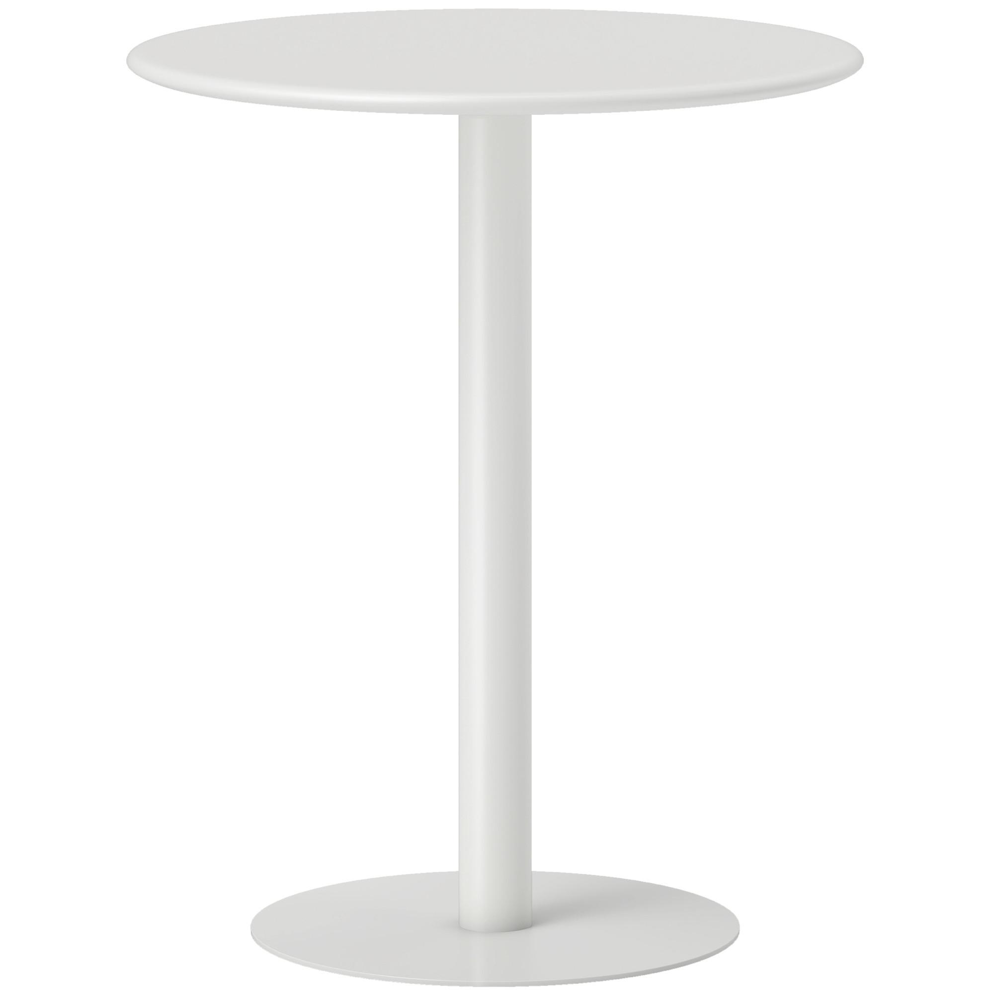 ESSTISCH, Runder Küchentisch für 2 Personen, Moderner Esszimmertisch, Weiß - Weiß, Metall (60/60/72cm) - HOMCOM