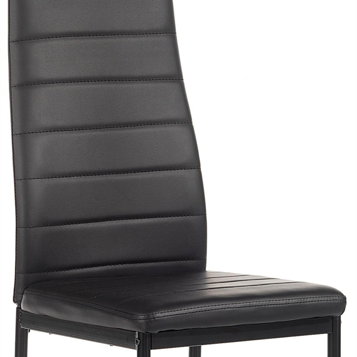 ESSZIMMERSTUHL NATHALIE 4er-Set schwarz/schwarz - Schwarz, Textil/Metall (43/100/50cm) - IDIMEX