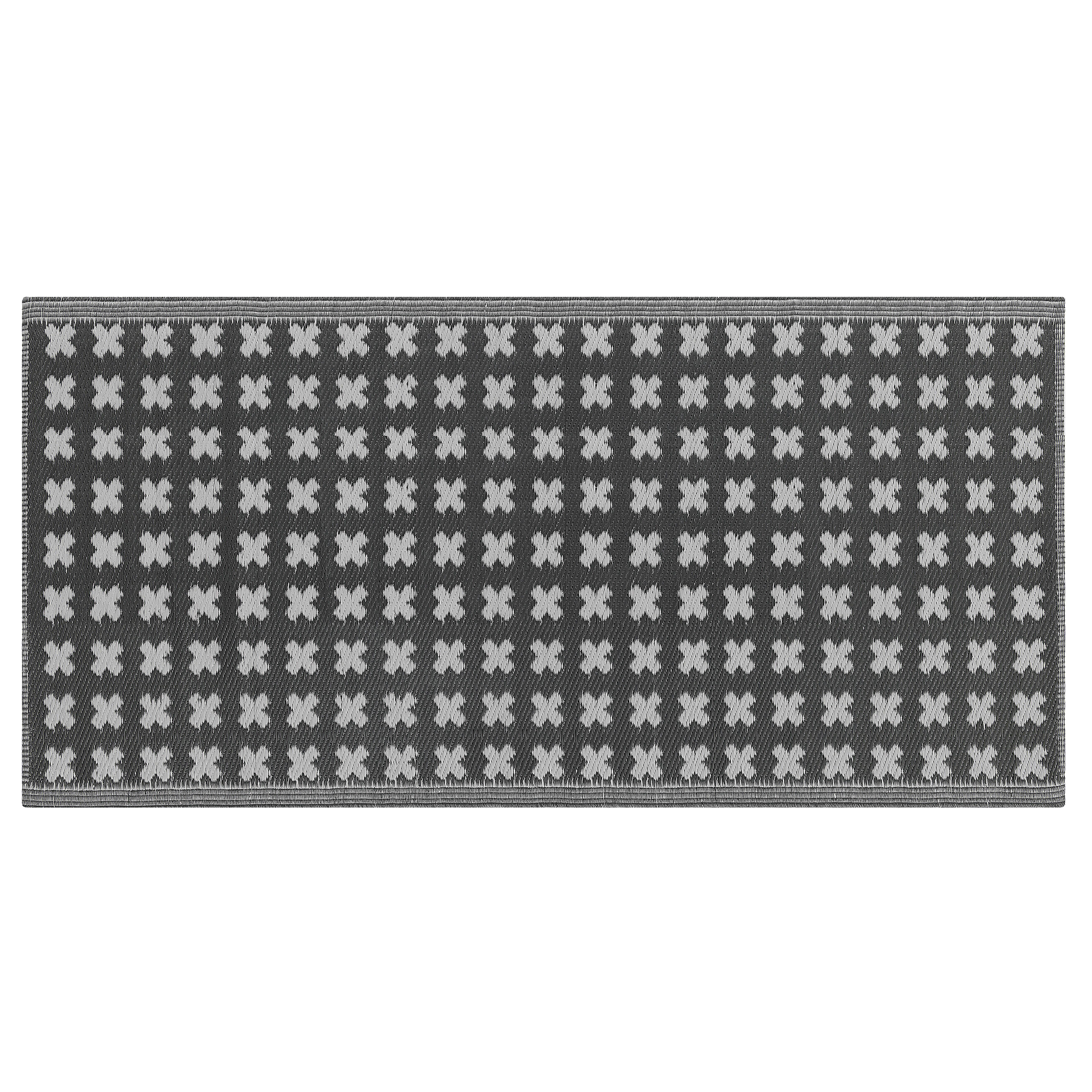 OUTDOOR-TEPPICH Rohtak 180/90 cm - Schwarz, Kunststoff (90/180cm) - Beliani