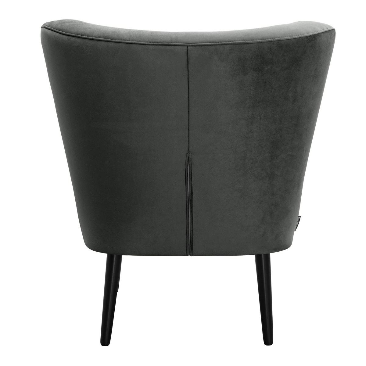 COCKTAILSESSEL Kayleigh Samtvelours graphit - Graphitfarben, Kunststoff (68/80/69cm) - 58aufmkessel