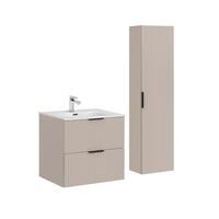 BADMÖBEL 60.2cm Adriel 2er-Set Beige - Beige, Holzwerkstoff (60.2/57/46cm) - Petits-meubles