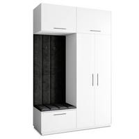 GARDEROBENSCHRANK REMA 150/240/60 cm Modern Weiß - Schwarz/Weiß, Holzwerkstoff (150/240/60cm) - MASSENO