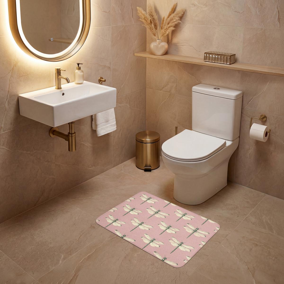 WC-VORLEGER Lillibells - Muster - Rosa Toilettenvorleger 60x40 cm - Rosa, Textil (60/1cm) - OnlyWow