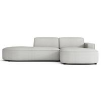 ECKSOFA Sallmo L-Form, 3-Sitzer, rechts 276 cm - Hellgrau/Schwarz, Kunststoff/Textil (276/166cm) - Selsey