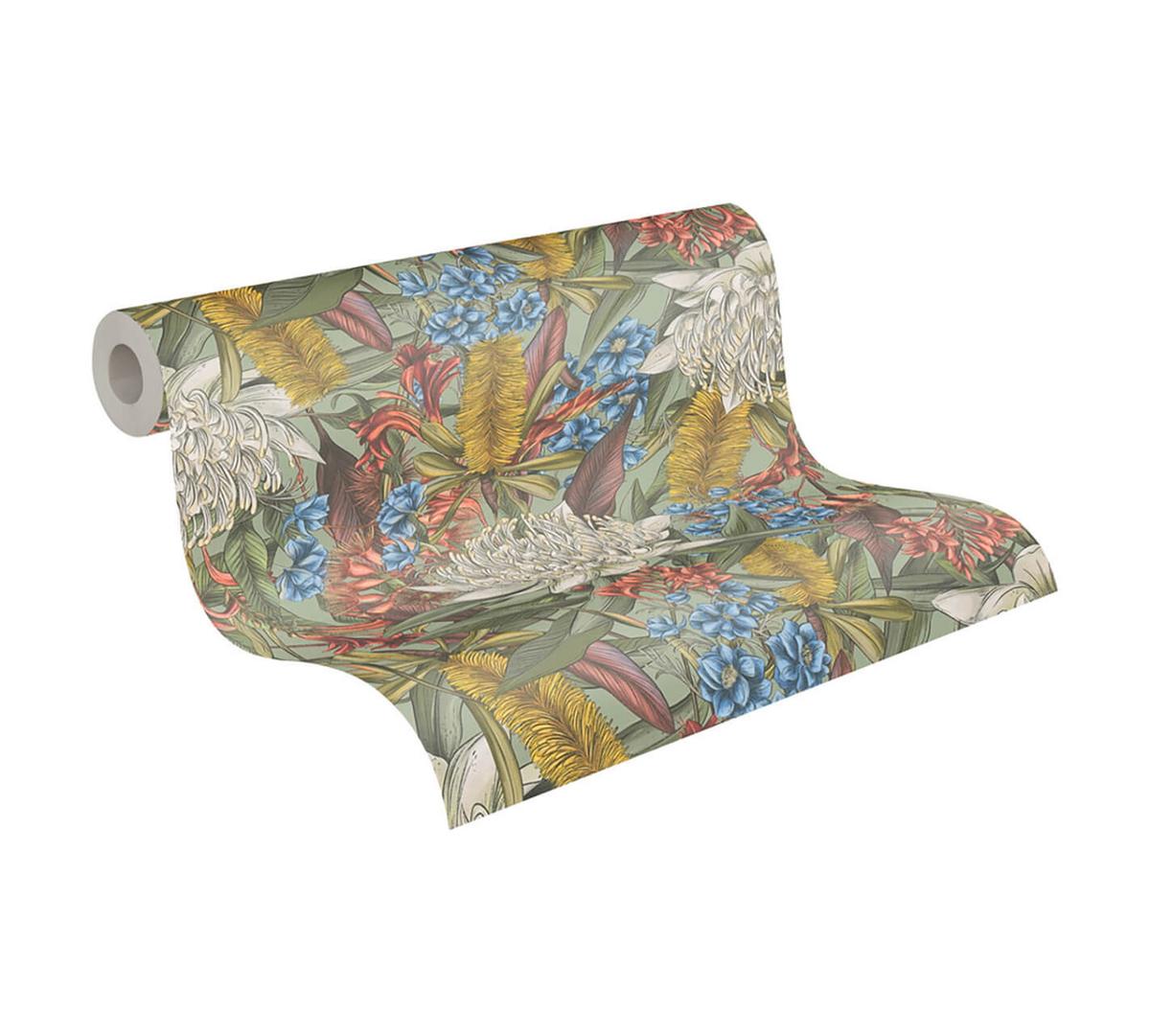 VLIESTAPETE Bunt 53/1005 cm - Grün, Textil (53/1cm) - KUNSTLOFT