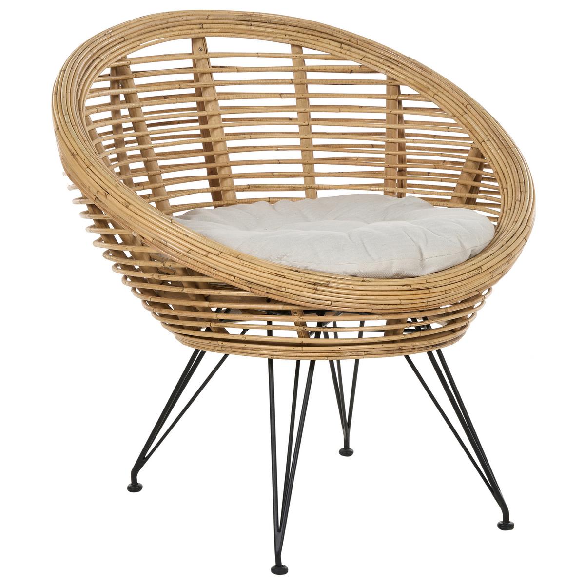 4-SITZER LOUNGE SET Rattan Natürlich Maratea/Cesenatico - Naturfarben, Naturmaterialien - Beliani