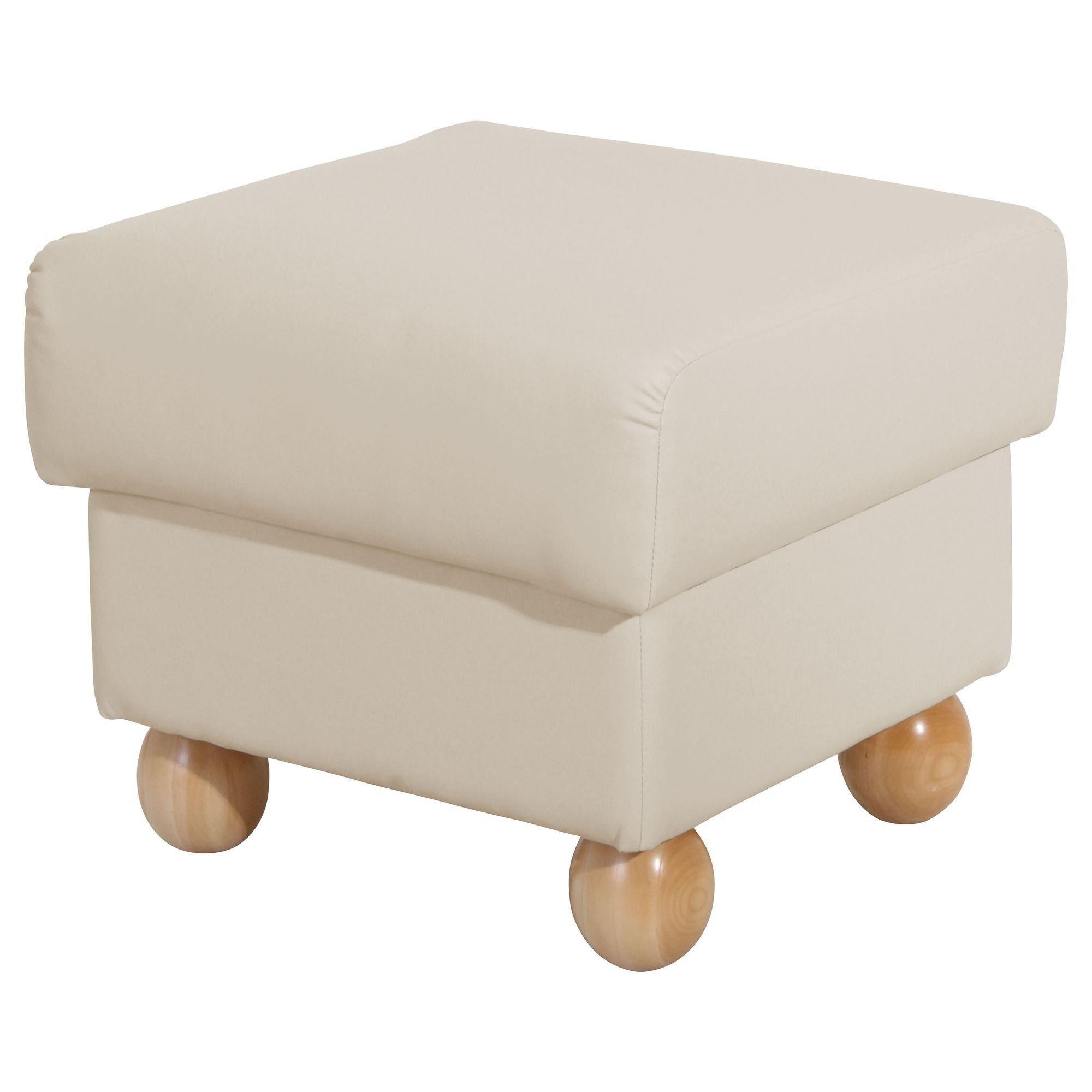 HOCKER Kasha Bezug Kunstleder Buche natur / beige - Beige/Buchefarben, Kunststoff (54/48/54cm) - 58aufmkessel