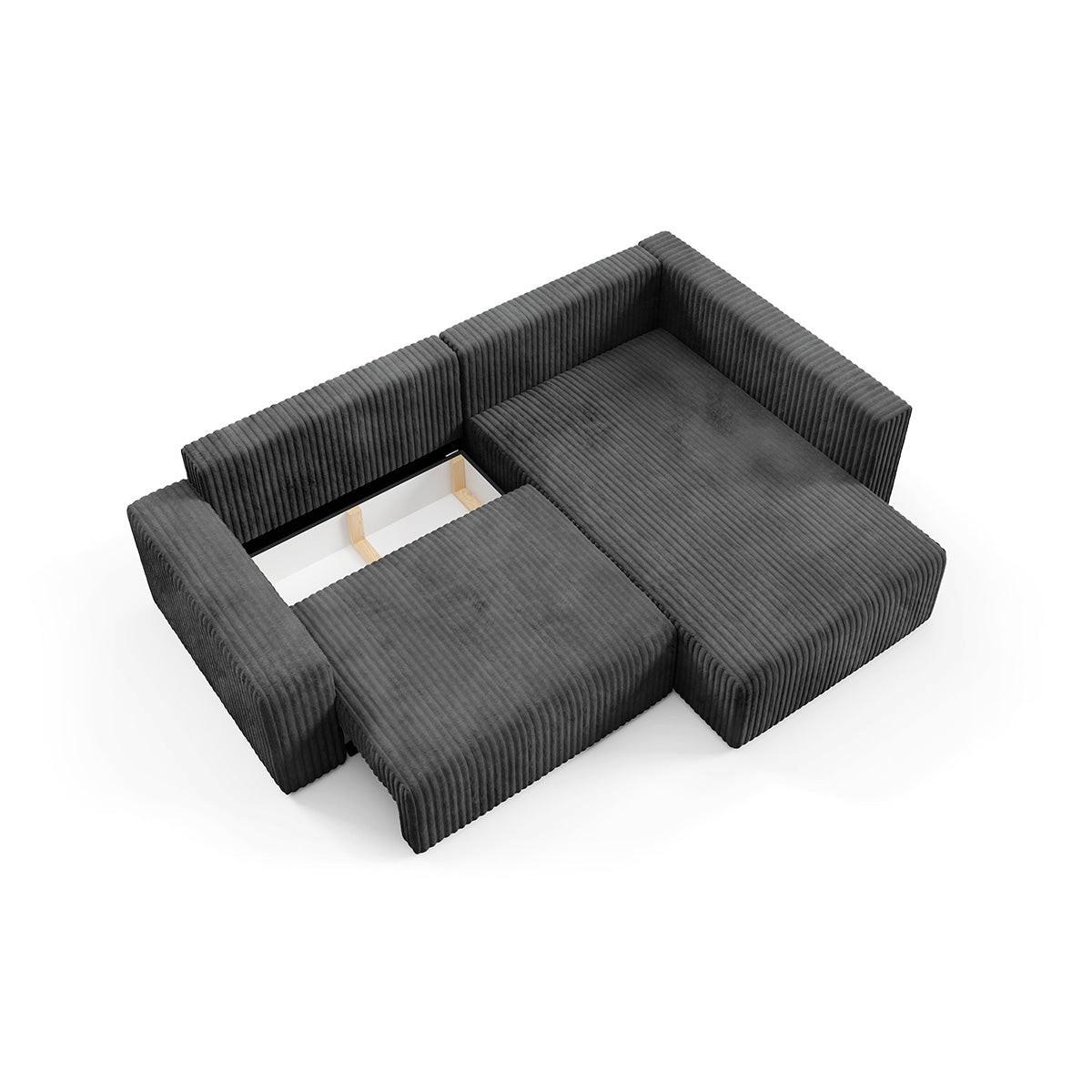ECKSOFA Angela 4 Sitzplätze Schwarz - Schwarz, Holz (245/182cm) - Petits-meubles