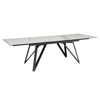 ESSTISCH Ausziehbar Keramik Glas Marmoroptik Rechteckig Groß, Weiß 180x95x76 cm - Schwarz/Weiß, Keramik/Metall (95/180/76cm) - KADIMA DESIGN