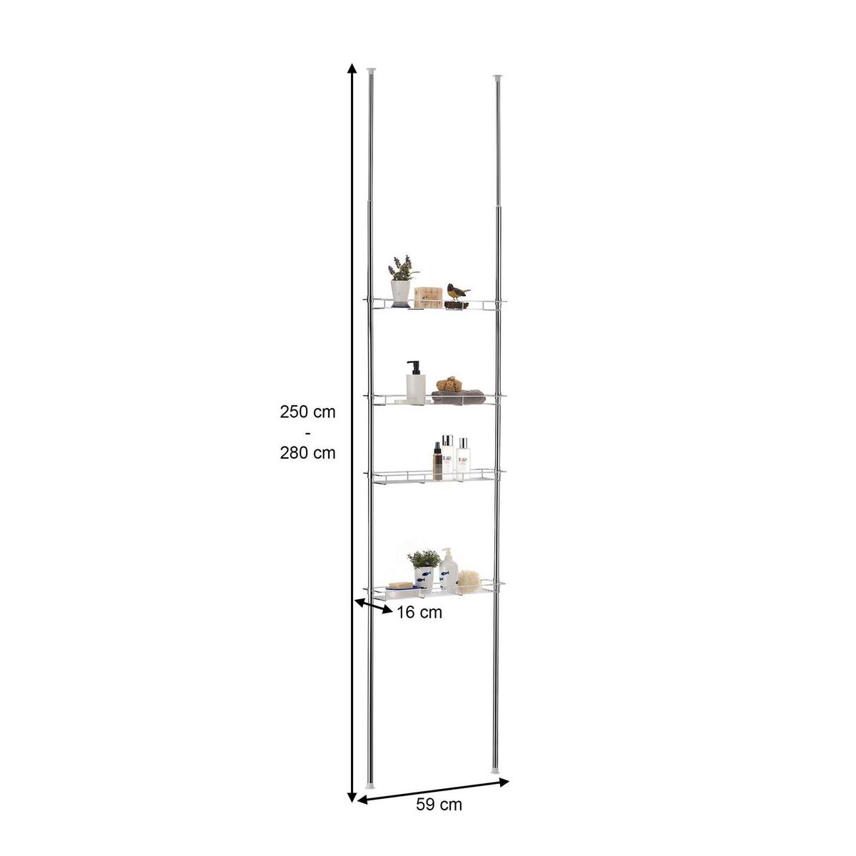 DUSCHREGAL PAULA chrom - Chromfarben, Metall (59/250/16cm) - IDIMEX