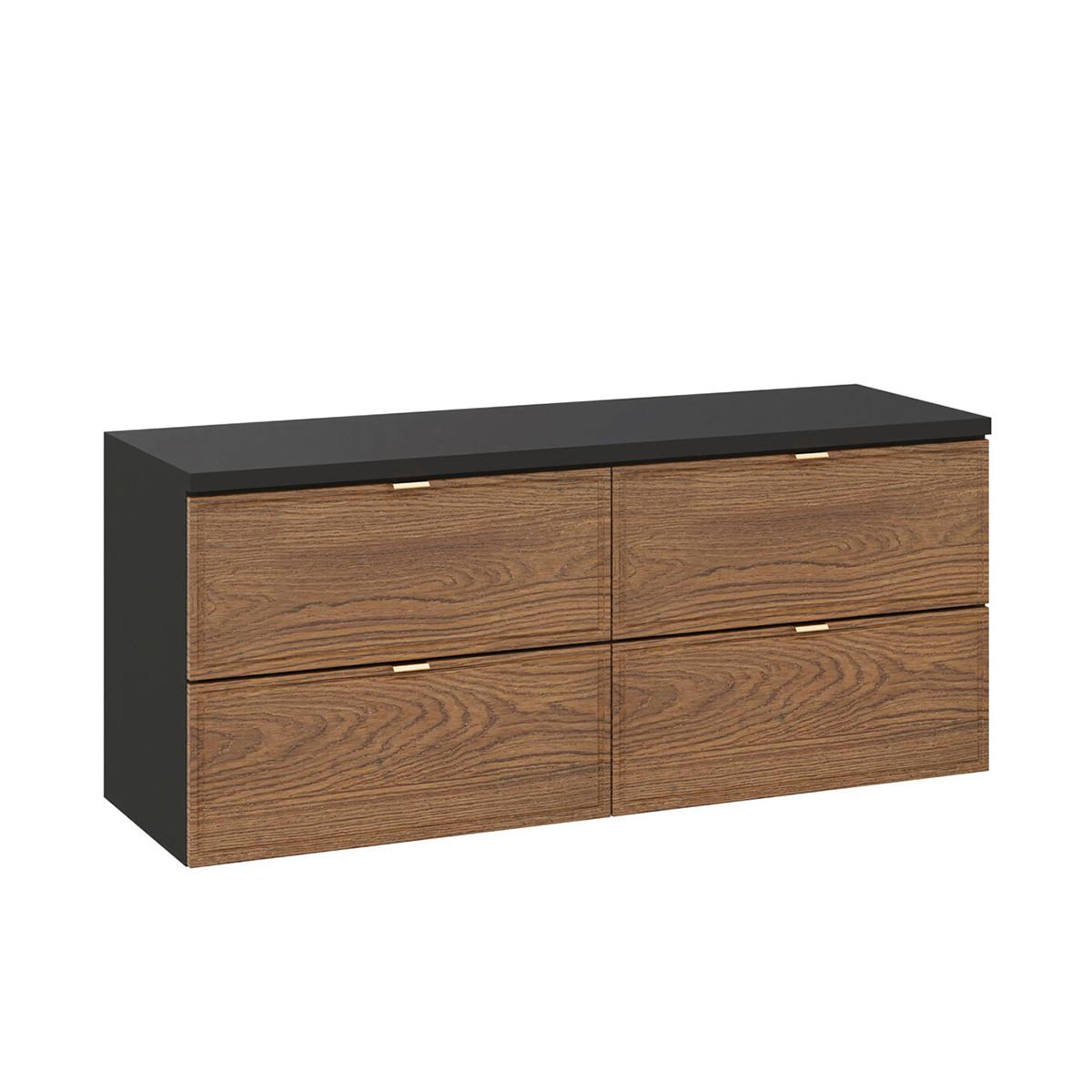 WASCHTISCHUNTERSCHRANK 120.2cm Elena Holz und Schwarz - Schwarz, Holzwerkstoff (120.2/52/46cm) - Petits-meubles