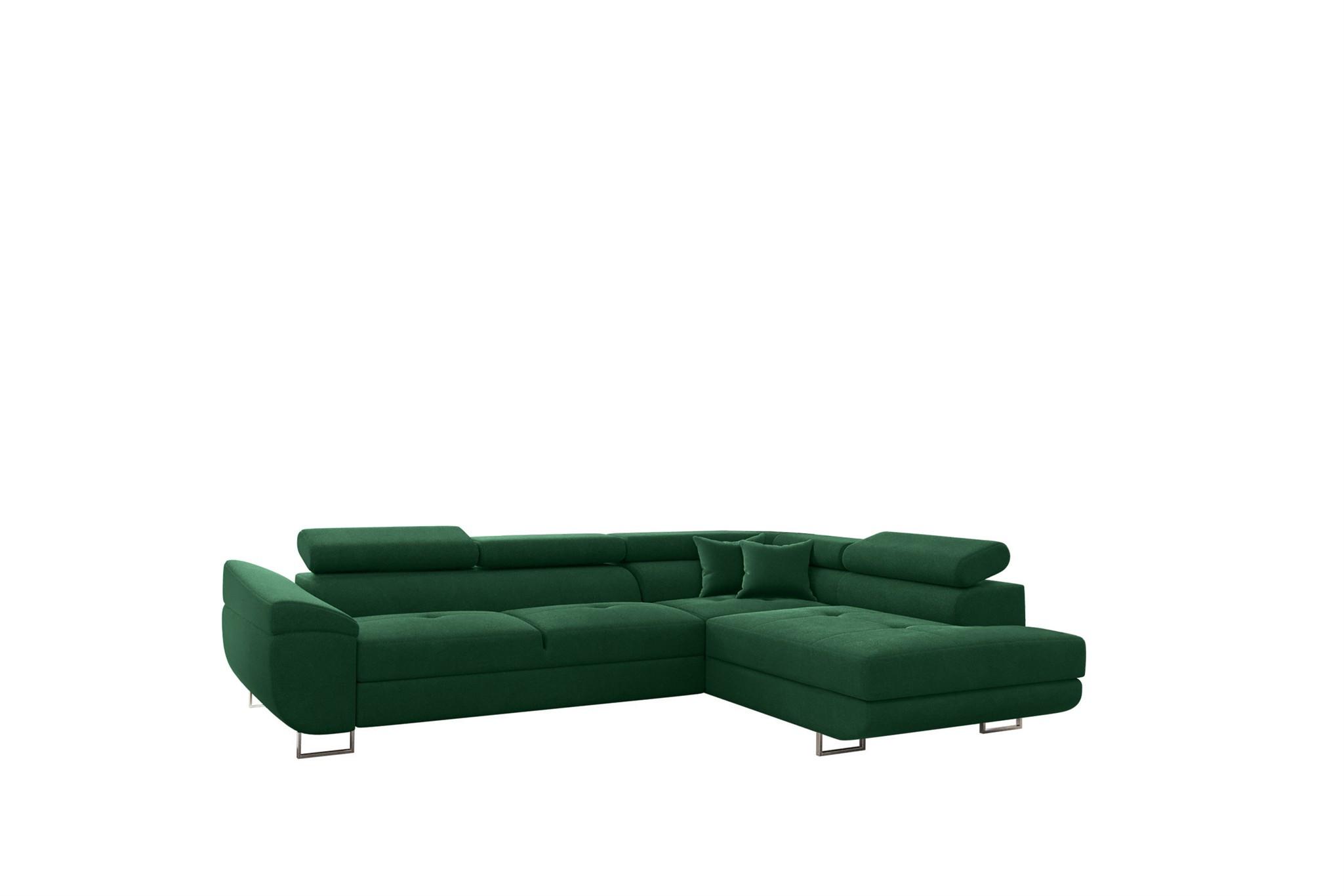 ECKSOFA Carmelo In Nova - Grün, Holzwerkstoff/Textil (275/202cm) - Fun Möbel