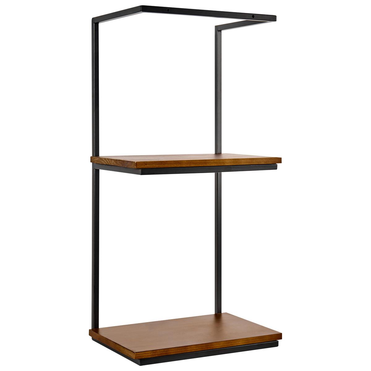 WANDREGAL Metall Schwarz Lolog - Schwarz/Braun, Metall (30/60/20cm) - Beliani