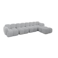 ECKSOFA modulares Sofa Rechts Miko-L3 390x205x75 Grau Cord - Anthrazit/Schwarz, Holzwerkstoff/Kunststoff (390/205cm) - ALTDECOR