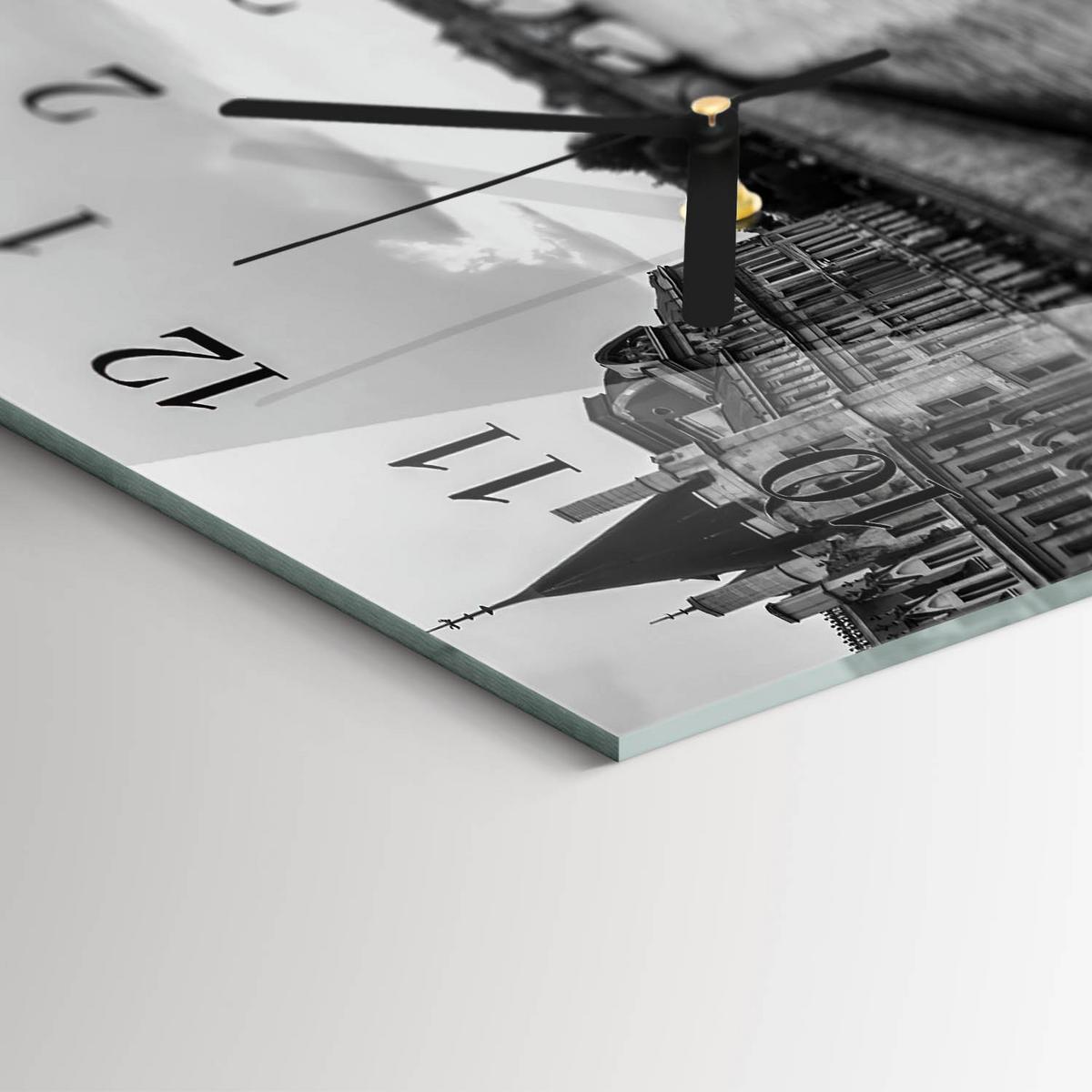 WANDUHR aus Glas 60x30 cm - Brücken von Paris - Schwarz, Glas (60/30/0.4cm) - TULUP
