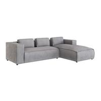 ECKSOFA Nova Hellgrau Cord, Ottomane rechts - Hellgrau/Schwarz, Holz/Kunststoff (262/176cm) - S-Style Möbel