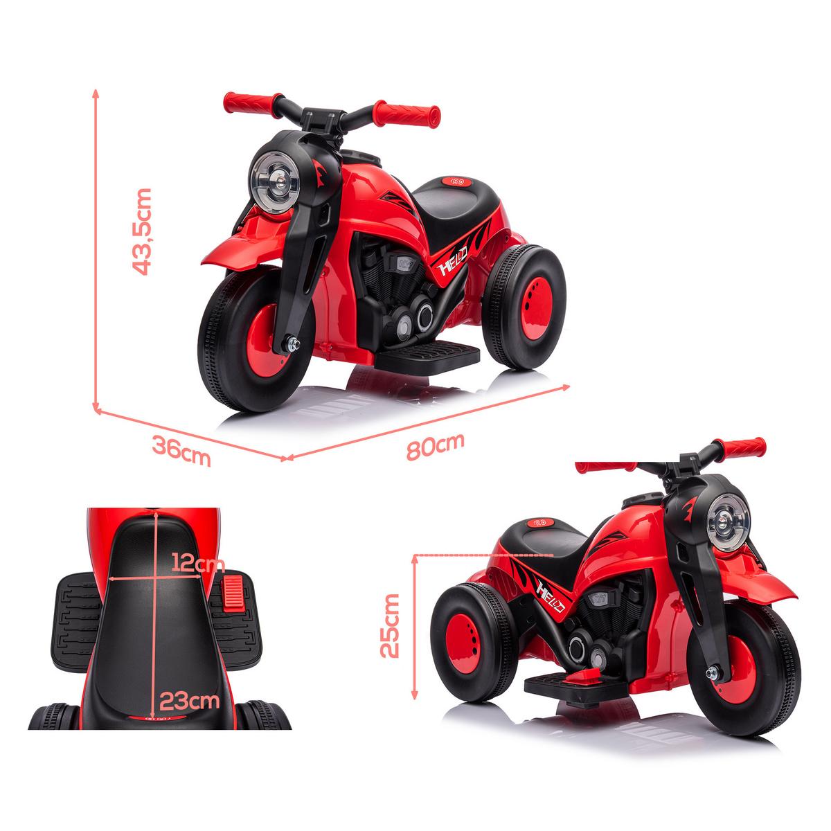 ELEKTROMOTORRAD Kunststoff Metall Rot - Rot, Metall (80/36/43.5cm) - AIYAPLAY