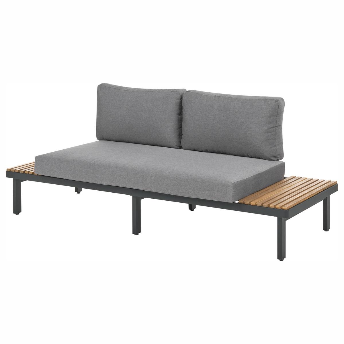 LOUNGE-SET mit Tisch 5-Sitzer Akazienholz Dunkelgrau Fivizzano - Dunkelgrau/Braun, Holz - Beliani