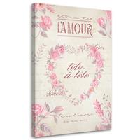 WANDBILD herzblumen shabby chic - Pink, Textil (40/60cm) - Feeby
