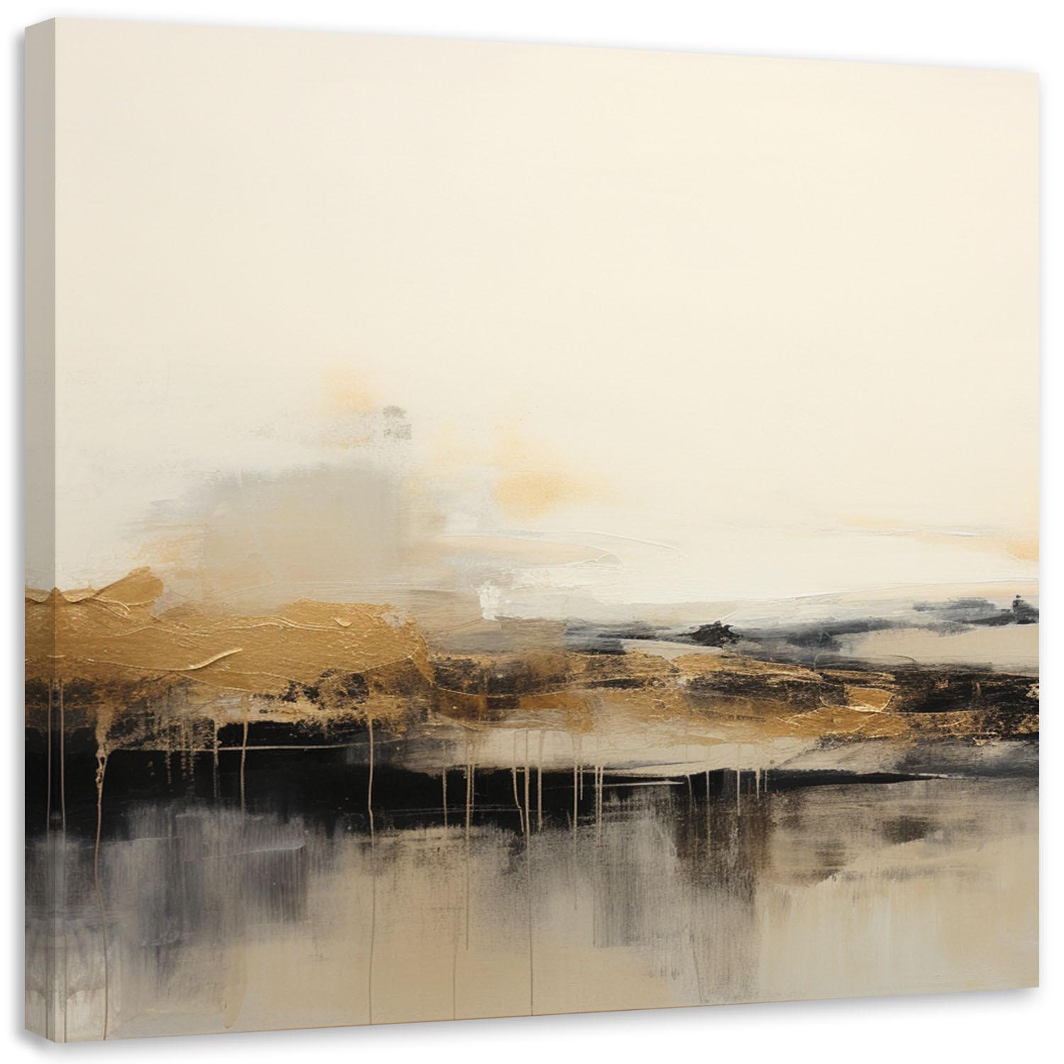 LEINWANDBILD Modern Abstraktion Beige 60x60cm - Beige, Textil (60/60cm) - Feeby