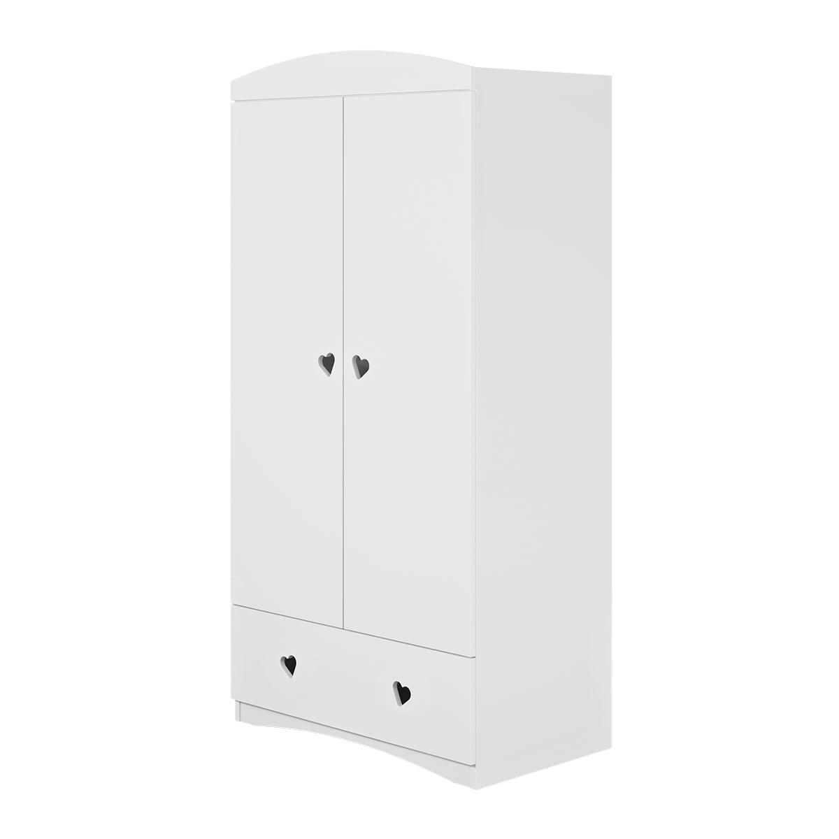 SCHRANK 2 Türen Weiß - Weiß, Holzwerkstoff (90/187/57cm) - Petits-meubles