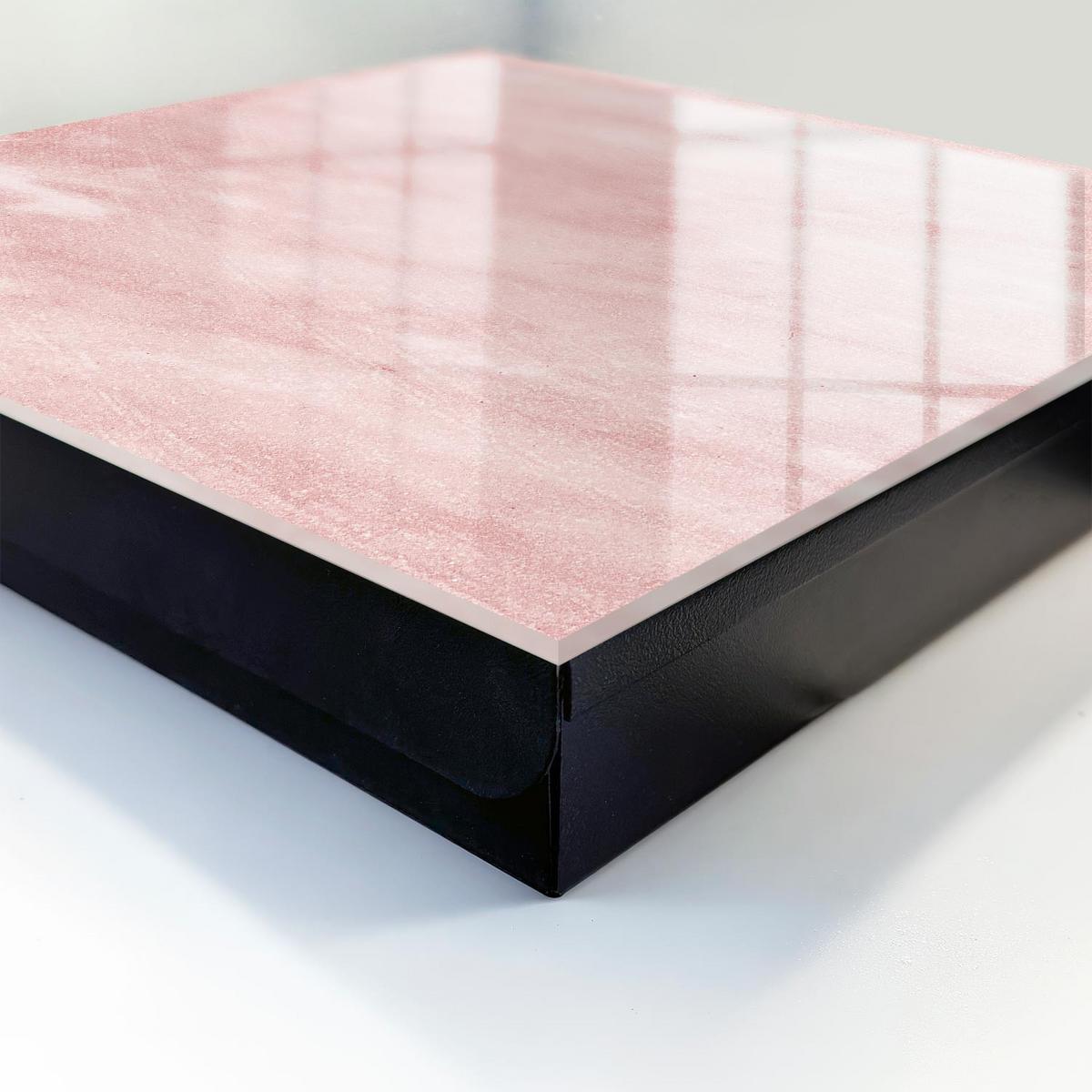 SCHLÜSSELBOX Schwarz 30x30 cm- Türöffnung nach rechts - Rosa Webmuster - Pink, Metall (30/30/5cm) - TULUP