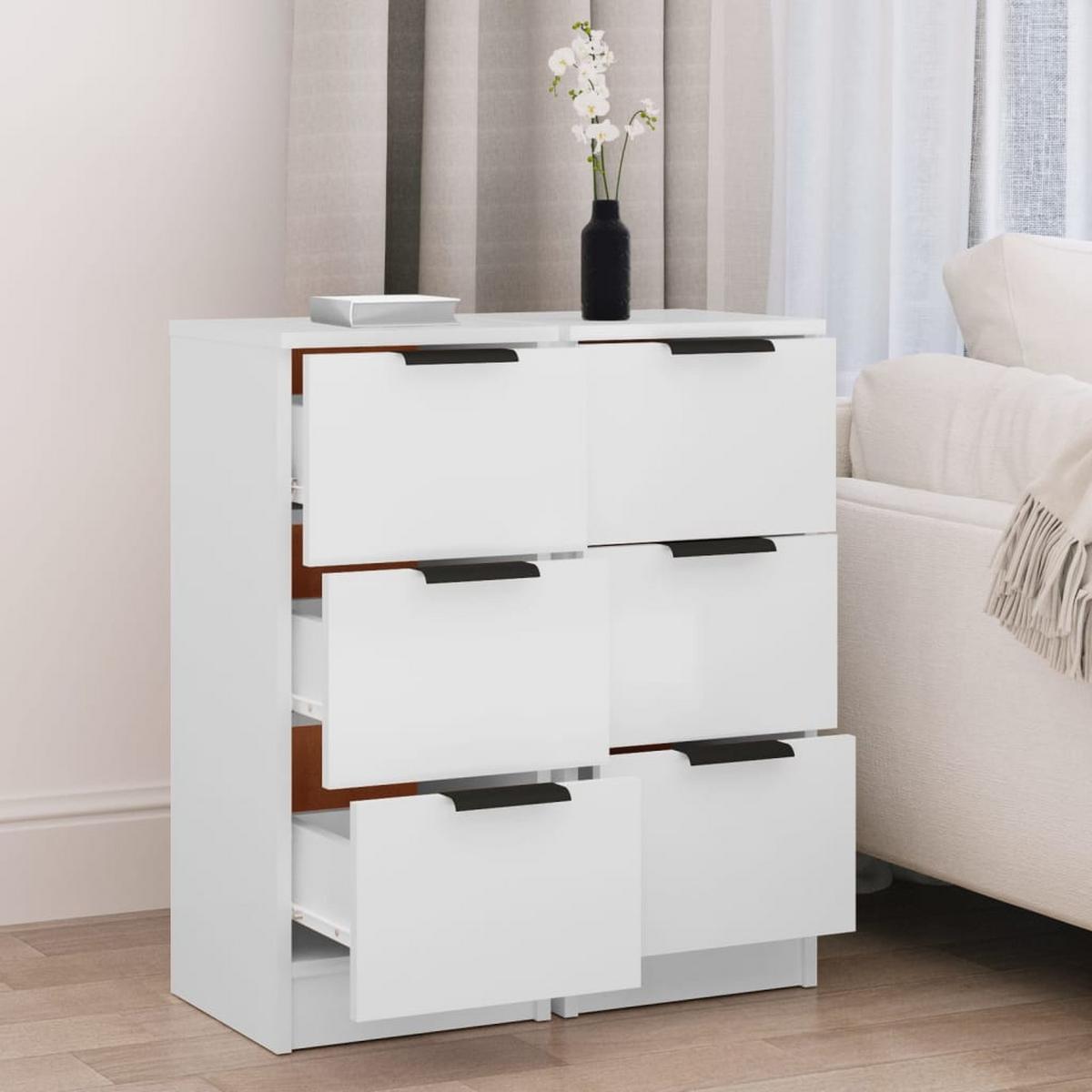 KOMMODE Bennett 30/30/70 cm 2er-Set - Weiß, Holzwerkstoff (30/70/30cm) - Nettlife