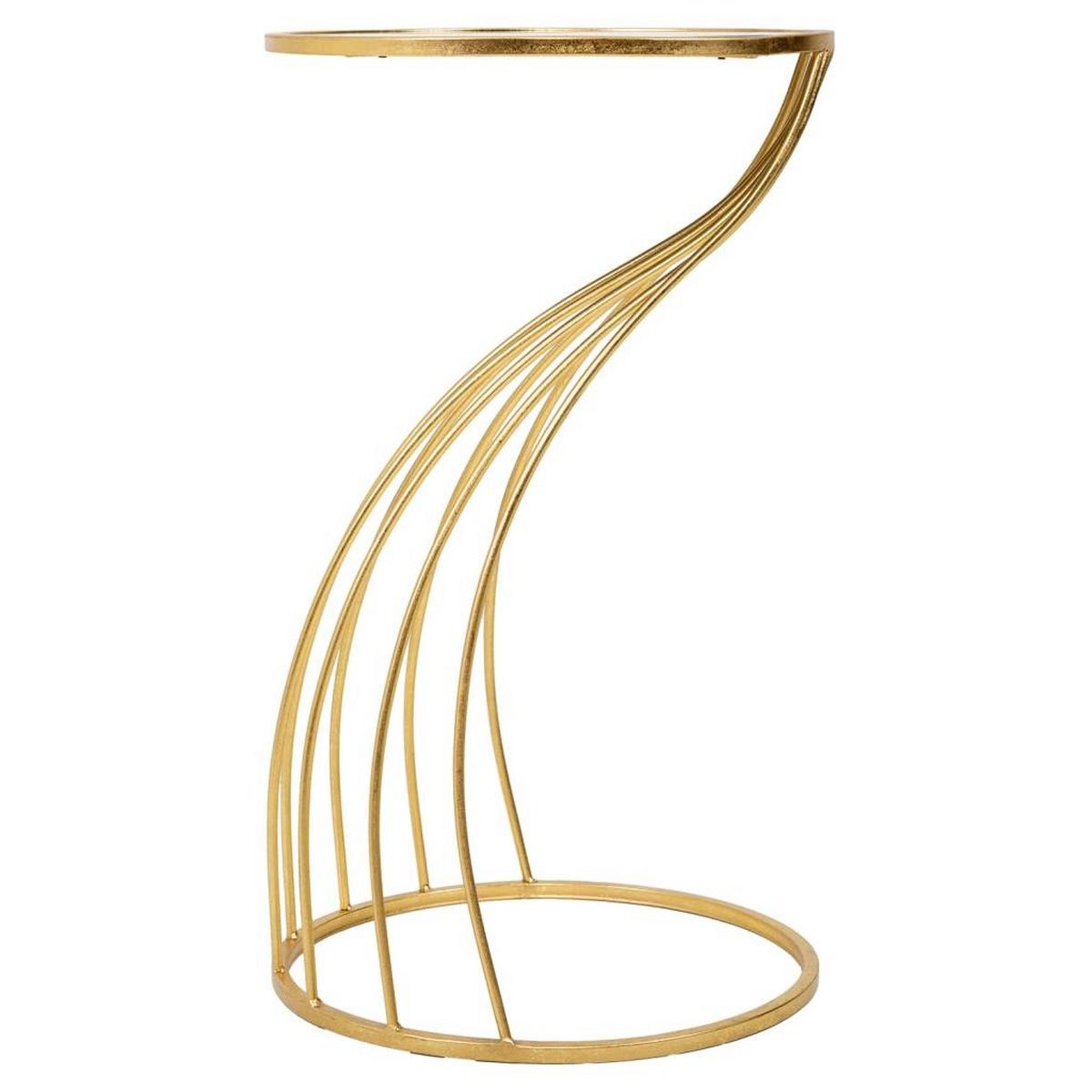 TISCH aus Metall und Glas, golden, 43x73cm - Goldfarben, Metall (43/43/73cm) - Wanderlust