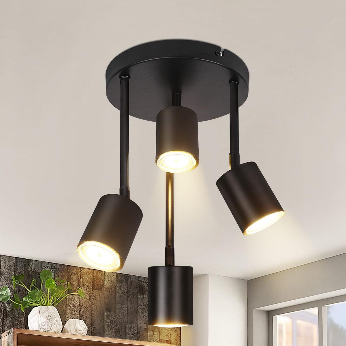 DECKENSTRAHLER Maeder 4-flammig 20/20/34cm - Schwarz, Metall (20/20/34cm) - Nettlife