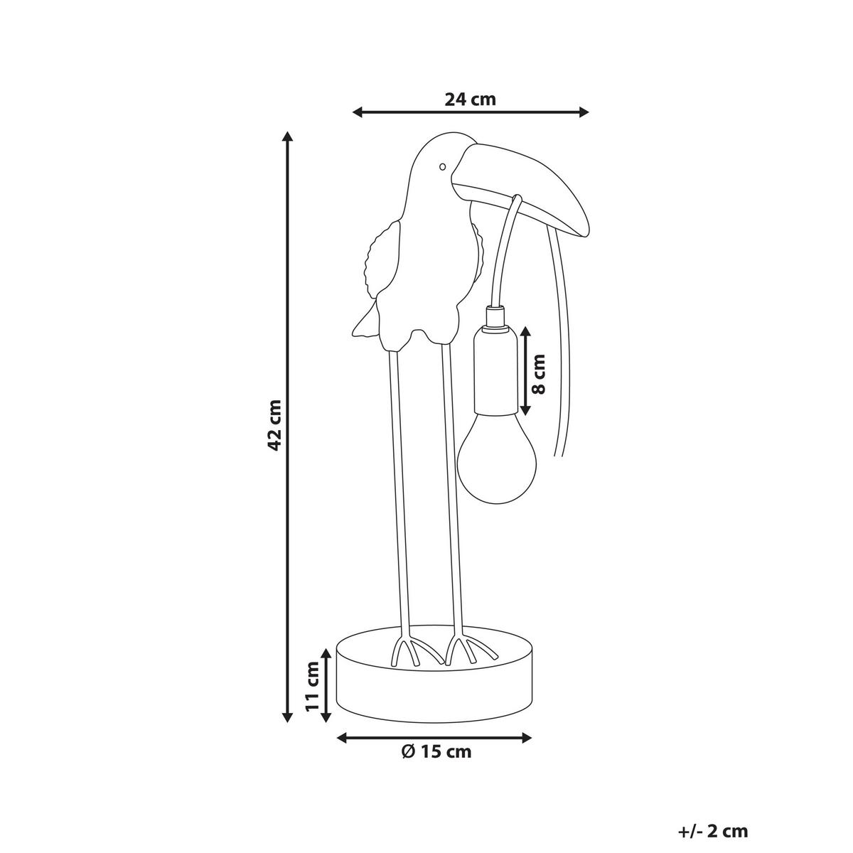TISCHLAMPE Tukan Gold Aracari - Messingfarben/Goldfarben, Kunststoff (15/24/42cm) - Beliani