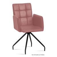 ARMLEHNSTUHL (8er-Set) Devina 52x91x60 Schwarz/Rosewood - Dunkelrosa/Schwarz, Kunststoff (60/91/52cm) - 58aufmkessel