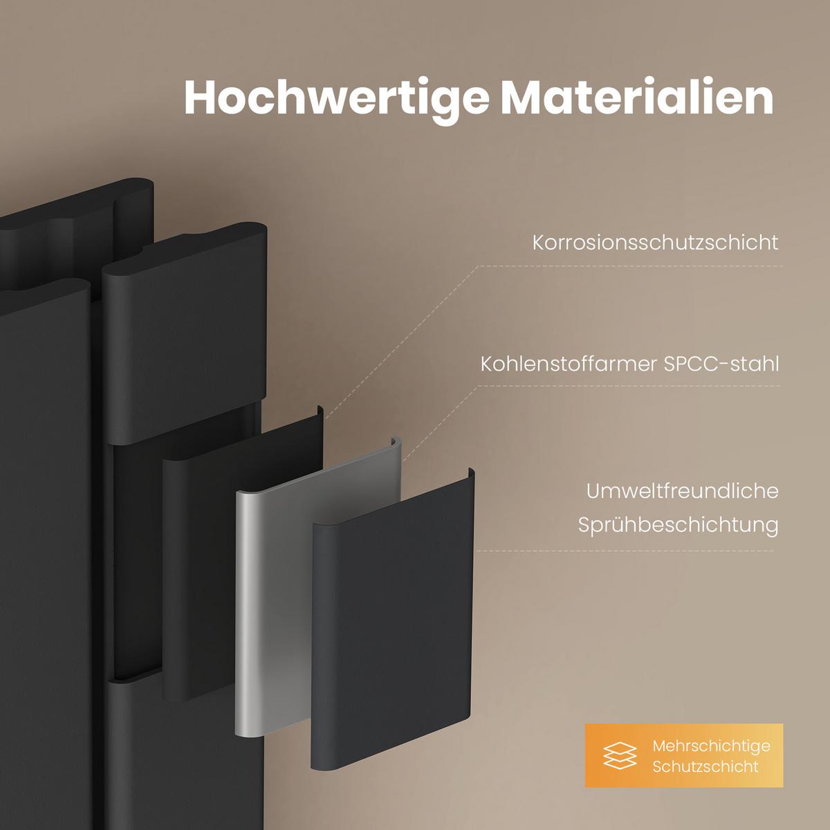 HEIZKÖRPER Flachheizkörper Anthrazit 63/100/6,6 cm - Anthrazit, Metall (100/63/6.6cm) - EMKE