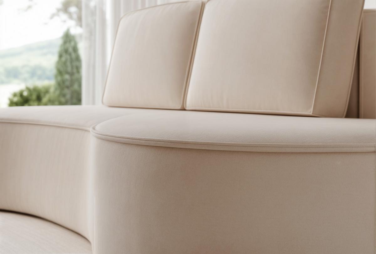 2-SITZER-SOFA SOFIA Veloursstoff in Beige - Beige/Schwarz, Kunststoff/Textil (234/88/101cm) - Idohome