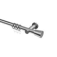 GARDINENSTANGE Platon Sitra 100 cm, 1-läufig, 20 mm Ø Chrom - Chromfarben, Metall (100cm) - INTERDECO
