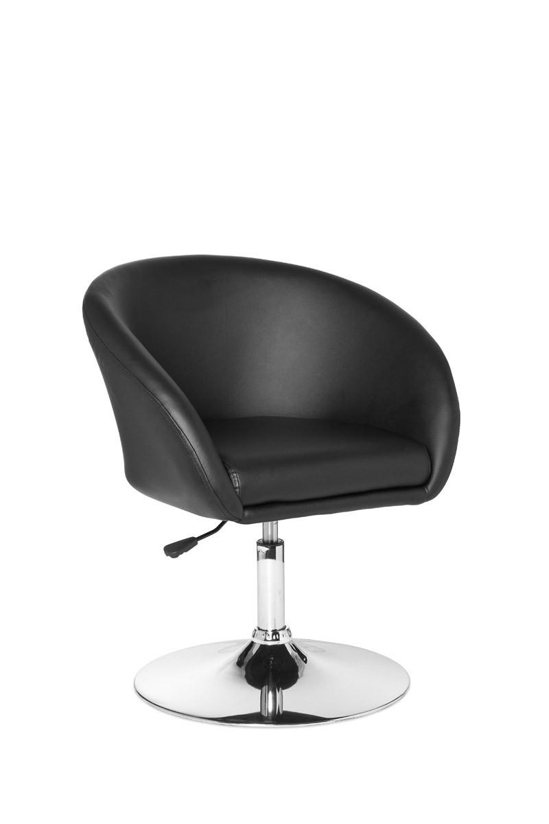 LOUNGESESSEL verstellbare Sitzhöhe mit Trompetenfuß Retro LIFT , Schwarz 62x55x84 cm - Silberfarben/Schwarz, Kunststoff/Textil (62/84/55cm) - KADIMA DESIGN