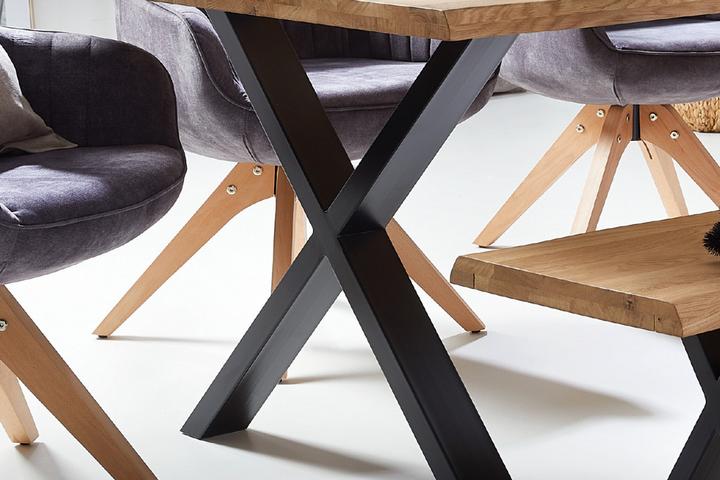 Esstisch Tischbeine X-Form Stahl pulverbeschichtet schwarz
