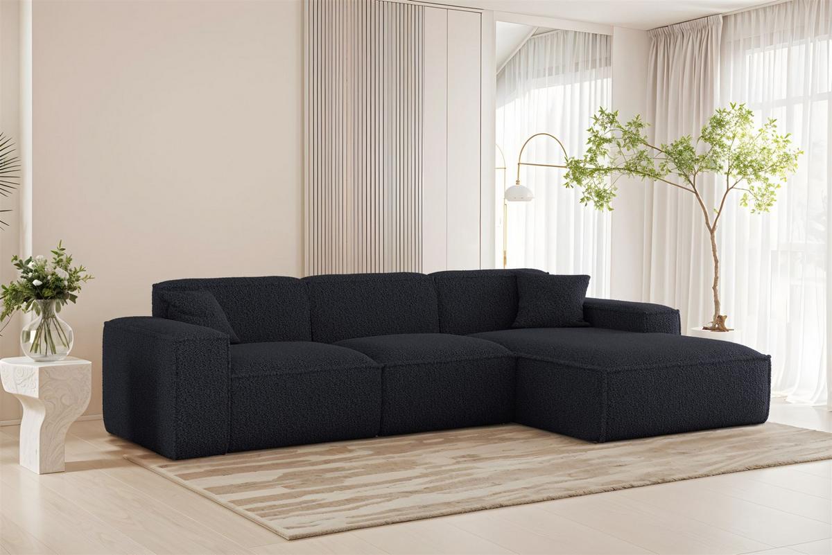 ECKSOFA Celes Premium In Sven - Blau, Holzwerkstoff/Textil (266/165cm) - Fun Möbel