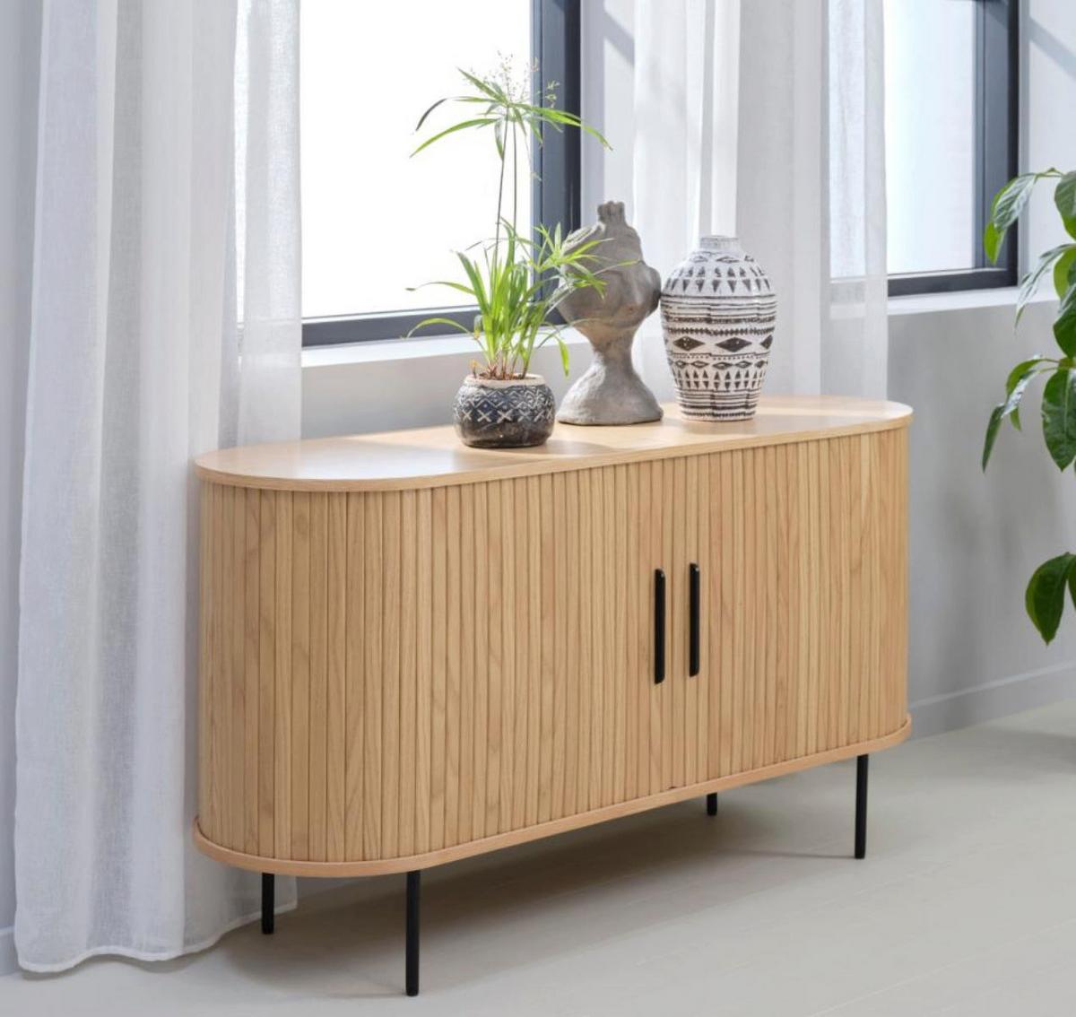 SIDEBOARD Gativel Eichefarben - Eichefarben/Schwarz, Holzwerkstoff/Kunststoff (140/76/45cm) - Selsey