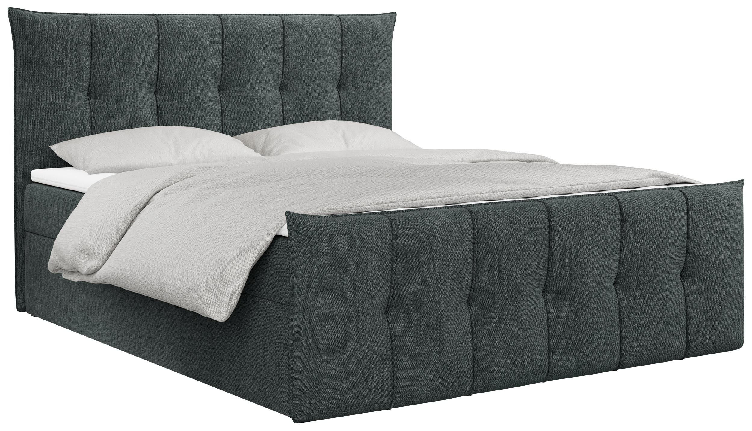 BOXBETT PREMIUM 11 140/200 Dunkelgrau Struktur - H3 - Dunkelgrau, Holz/Textil (140/200cm) - MKS