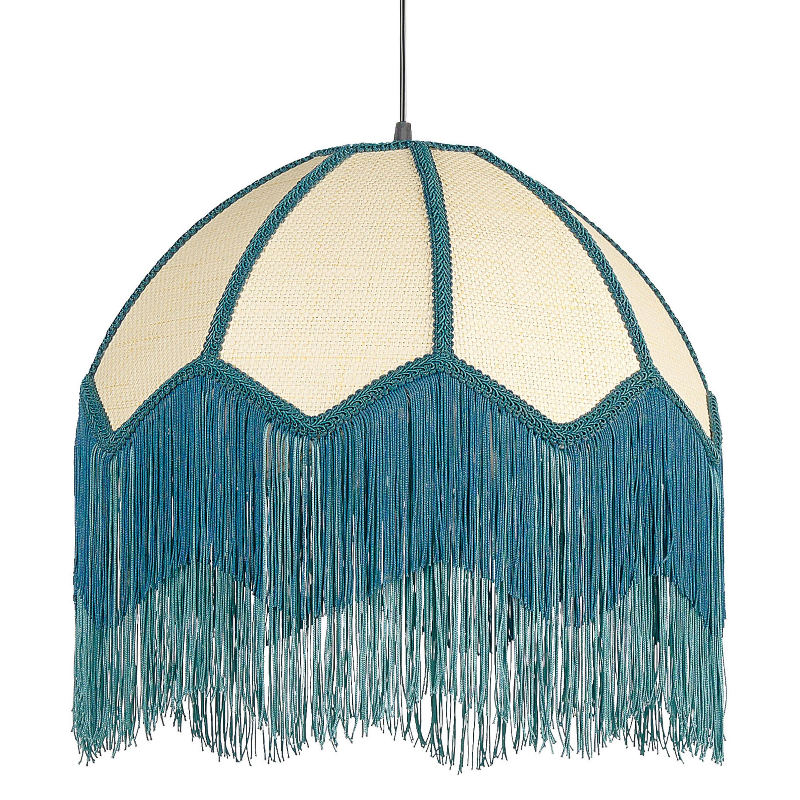 HÄNGELEUCHTE Milagro 42/42/192 cm - Blau, Textil (42/42/192cm) - Beliani