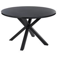 GARTENTISCH Keramik Schwarz Maletto - Schwarz, Metall (120/120/66cm) - Beliani