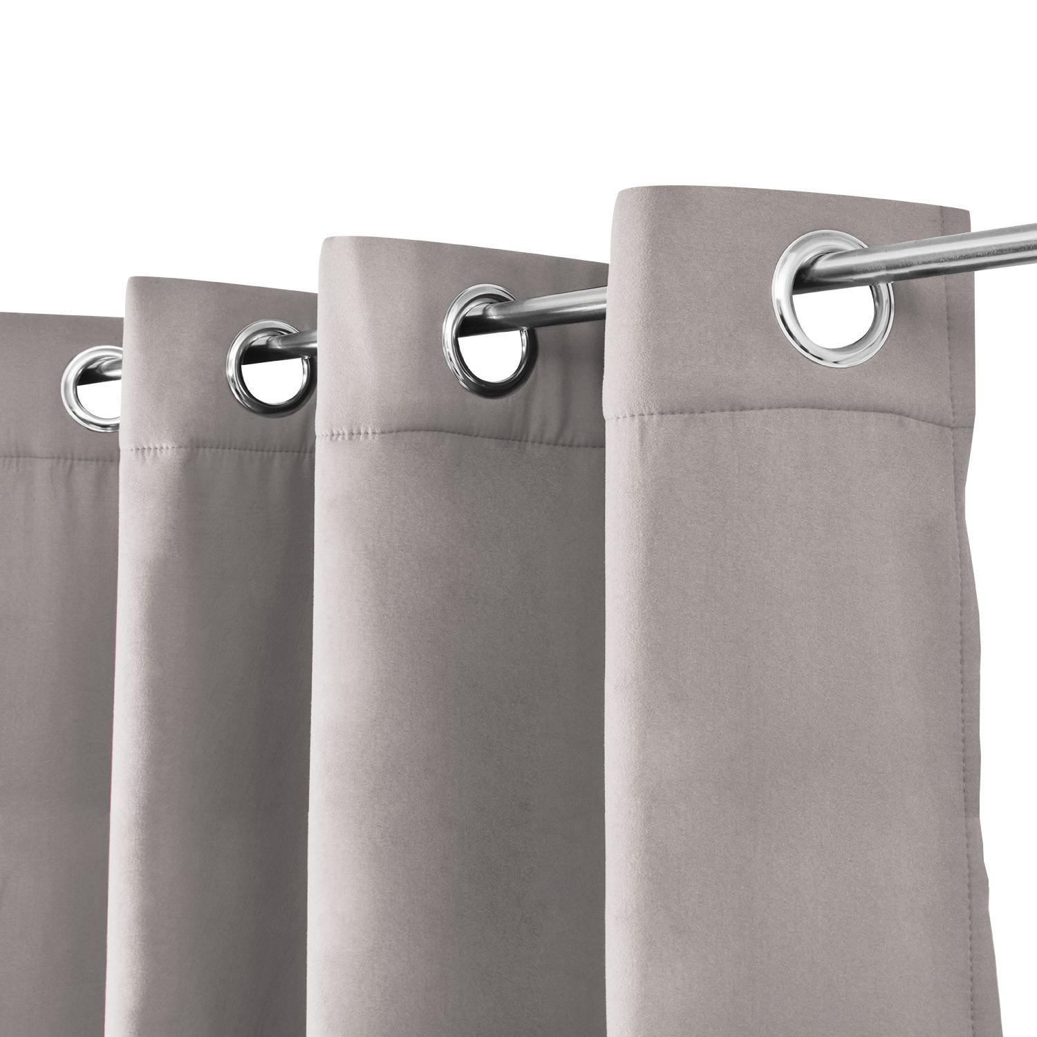 VORHANG Amelie TO mit Öse 140x245cm Grau (2tlg) - Grau, Textil (140/245/1cm) - Beautissu 