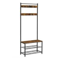 MEHRZWECKSCHRANK mit Kleiderhaken und Schuhbank - Nussbaumfarben, Holzwerkstoff (32.5/175/78.5cm) - Calicosy