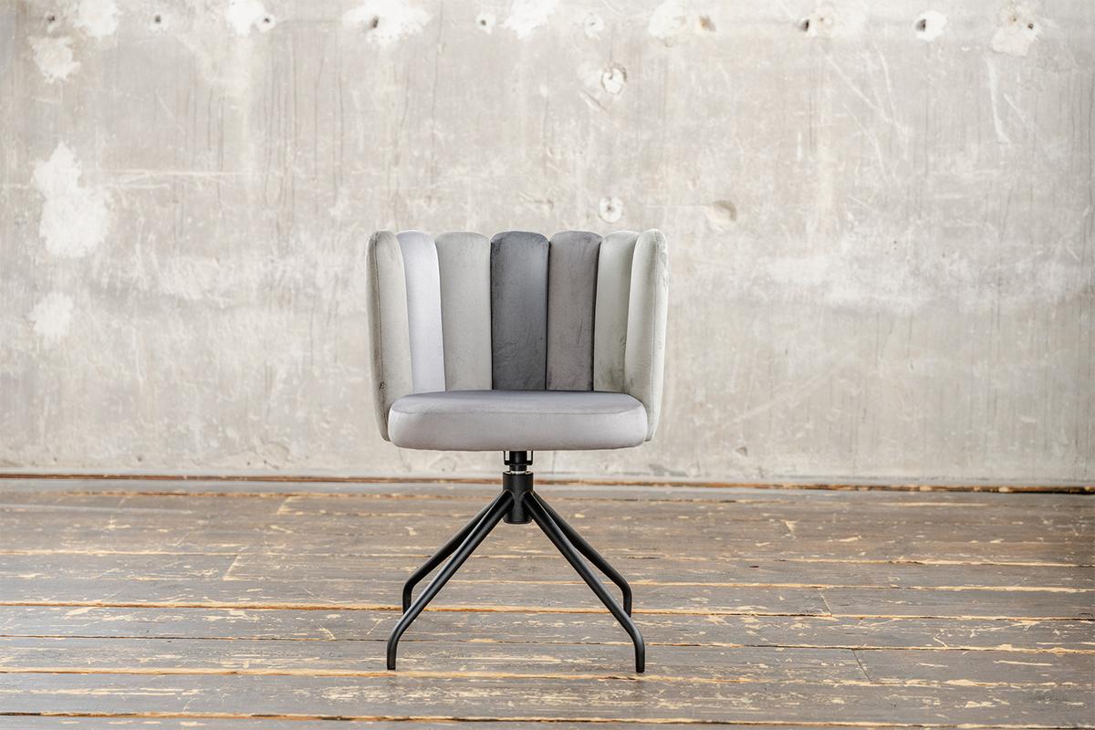 ESSZIMMERSTUHL JADA Grau Velvet Drehbar (360°) (1er-Set) - Grau, Kunststoff/Textil (58/79/55cm) - KAWOLA