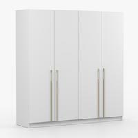 DREHTÜRENSCHRANK ROSA 4D 200/210/55 cm 4-türig Weiß - Goldfarben/Weiß, Holz/Holzwerkstoff (200/210/55cm) - imoebel24