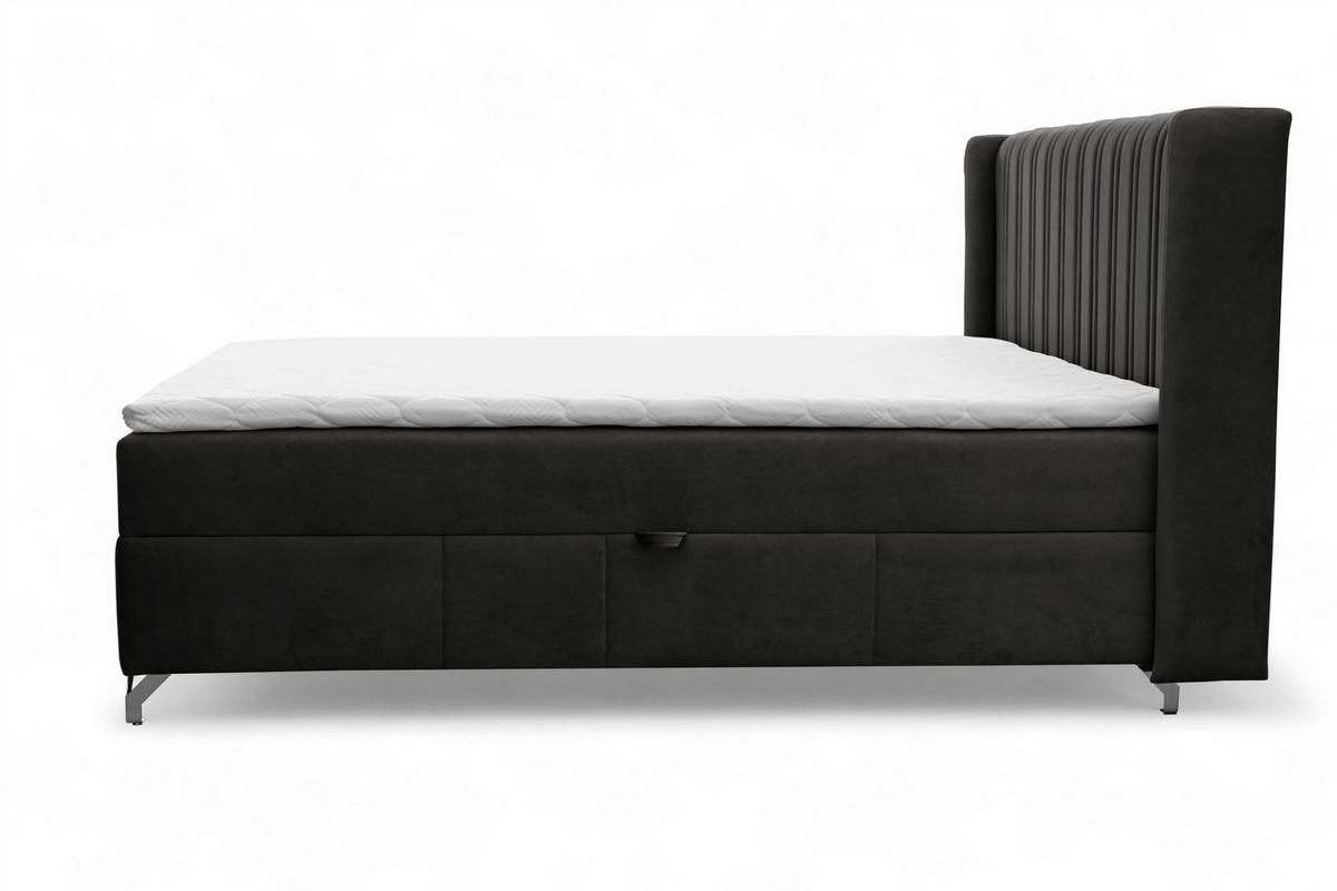 BOXBETT Damien - Schwarz, Holzwerkstoff/Textil (160/200cm) - Fun Möbel