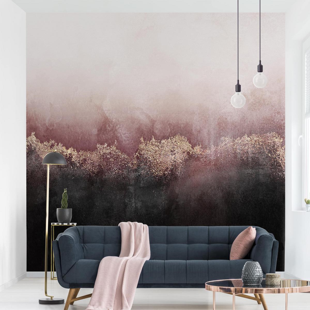 FOTOTAPETE Goldene Dämmerung Rosa 240/240 cm - Rosa, Papier (240/240cm) - Bilderwelten