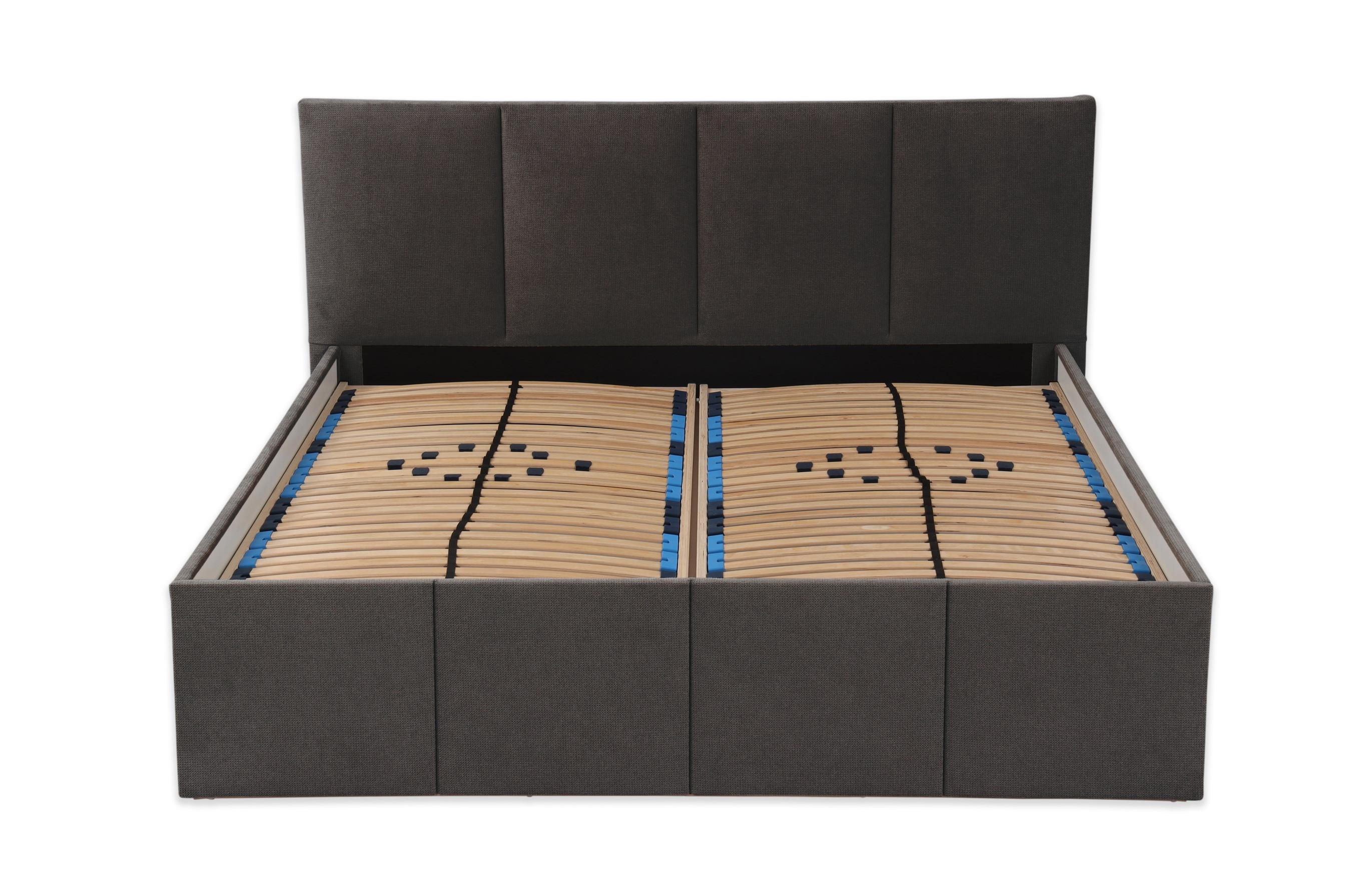POLSTERBETT Dalas Anthrazit 180 x 200 x 40 cm Stauraum Mit hochwertiger Matratze H2 (bis 100 kg) und Lattenrost - Anthrazit, Holz (180/200cm) - Halmon Schlafkomfort Betten 