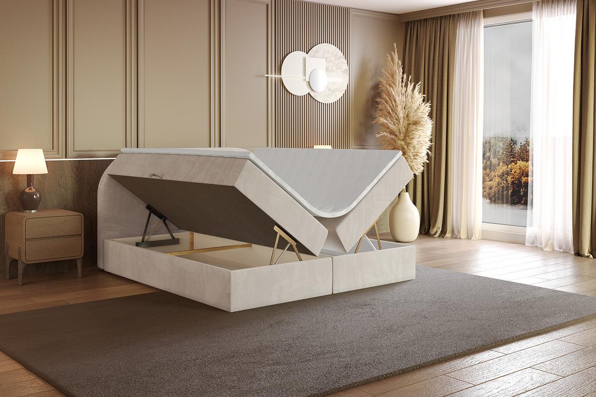 BOXBETT mit Matratze H3 und Lattenrost - NOX - 180x200 - Beige Casablanca - Beige, Holzwerkstoff/Kunststoff (180/200cm) - ALTDECOR